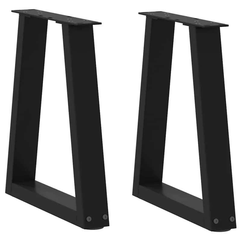 Kavos staliuko kojelės, V formos, 2 vnt., juodos, 28x(42-43,3) cm, plienas