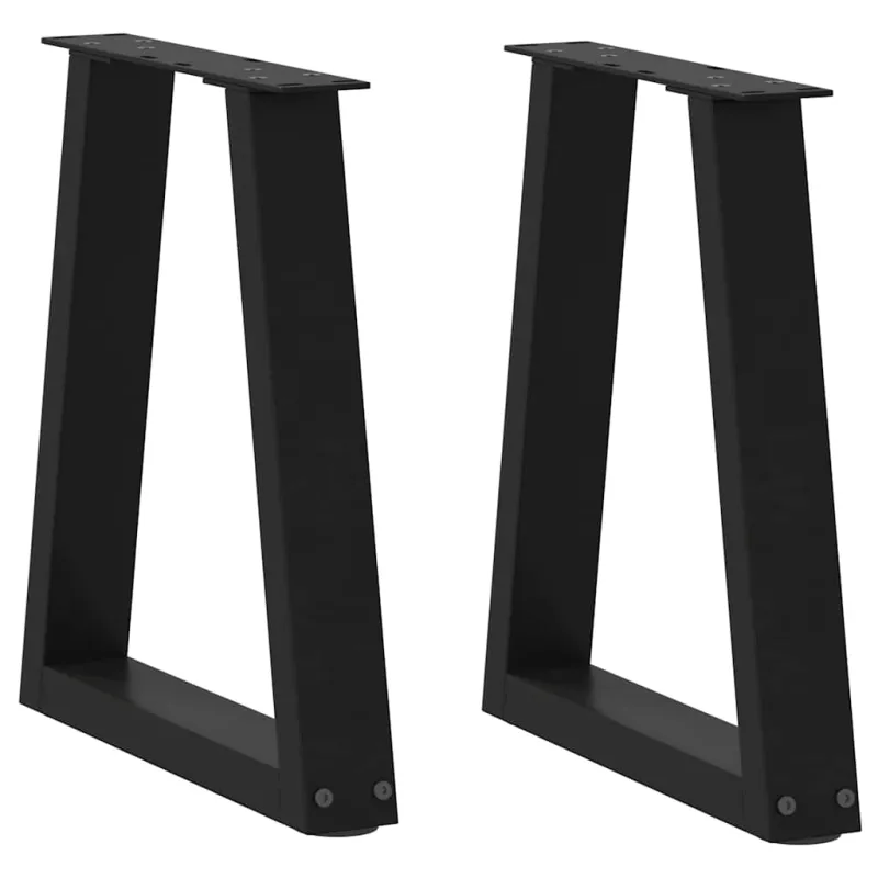 Kavos staliuko kojelės, V formos, 2 vnt., juodos, 38x(42-43,3) cm, plienas