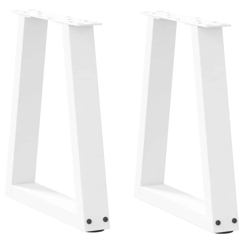 Kavos staliuko kojelės, V formos, 2 vnt., baltos, 38x(42-43,3) cm, plienas