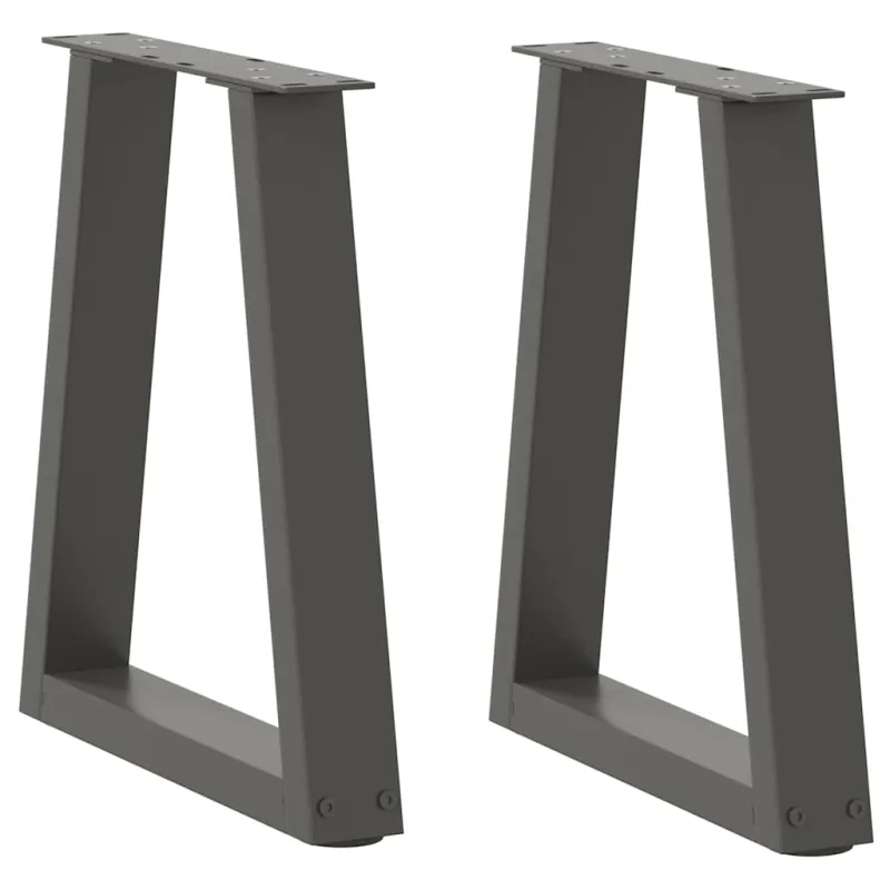 Kavos staliuko kojelės, V formos, 2 vnt., antracito spalvos, 38x(42-43,3) cm, plienas