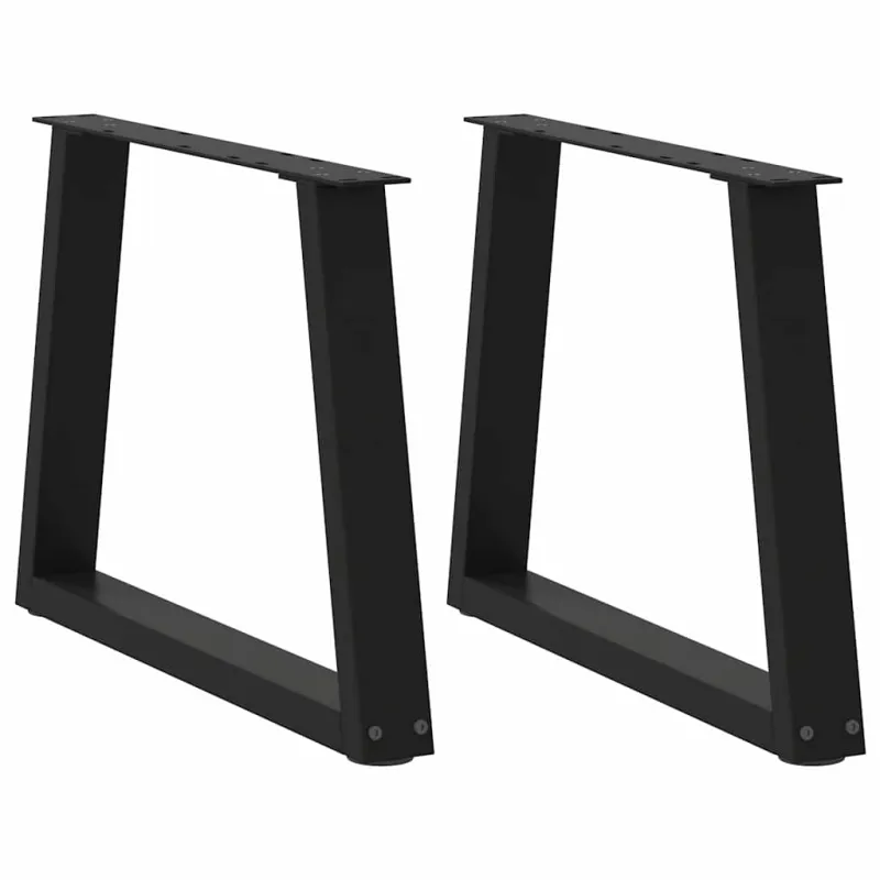 Kavos staliuko kojelės, V formos, 2 vnt., juodos, 50x(42-43,3) cm, plienas