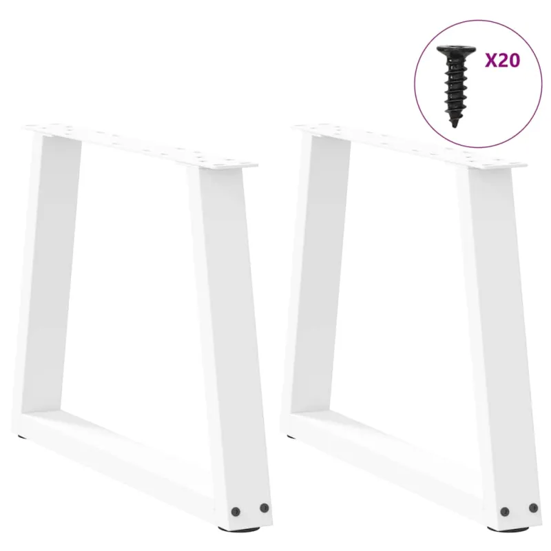 Kavos staliuko kojelės, V formos, 2 vnt., baltos, 50x(42-43,3) cm, plienas