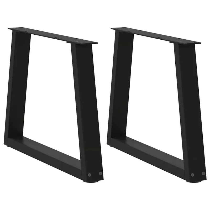 Kavos staliuko kojelės, V formos, 2 vnt., juodos, 60x(42-43,3) cm, plienas
