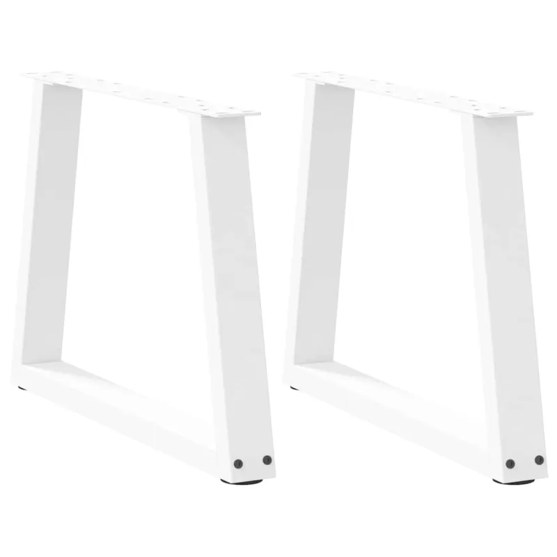 Kavos staliuko kojelės, V formos, 2 vnt., baltos, 60x(42-43,3) cm, plienas