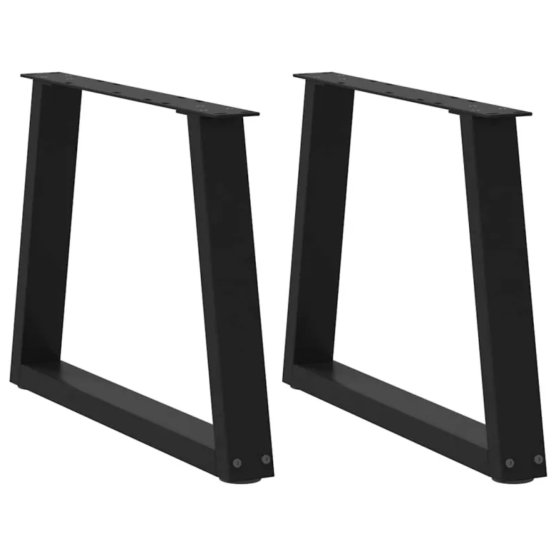 Kavos staliuko kojelės, V formos, 2 vnt., juodos, 70x(42-43,3) cm, plienas