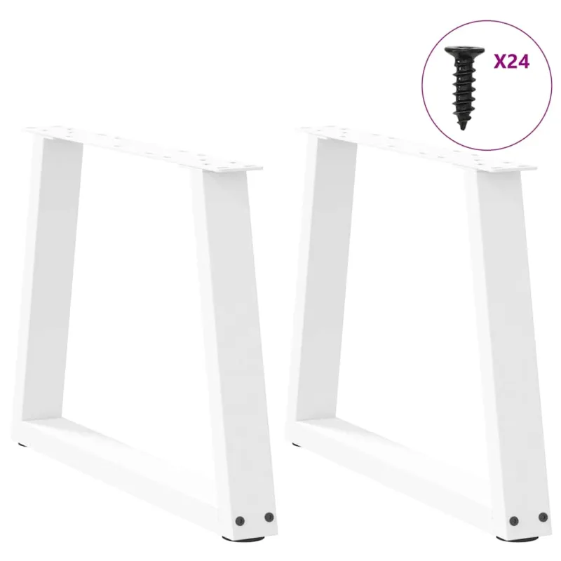 Kavos staliuko kojelės, V formos, 2 vnt., baltos, 70x(42-43,3) cm, plienas