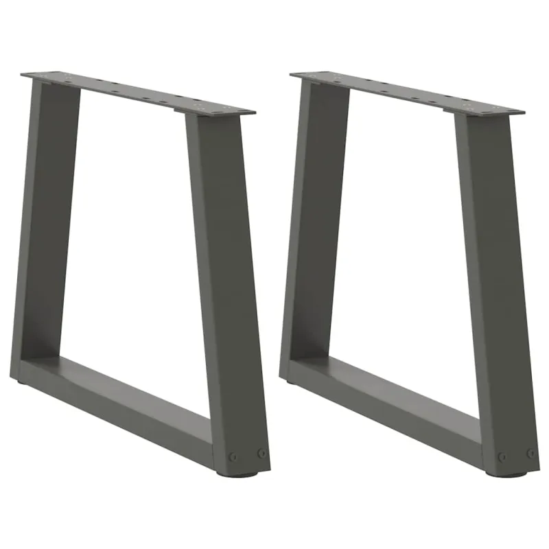 Kavos staliuko kojelės, V formos, 2 vnt., antracito spalvos, 70x(42-43,3) cm, plienas
