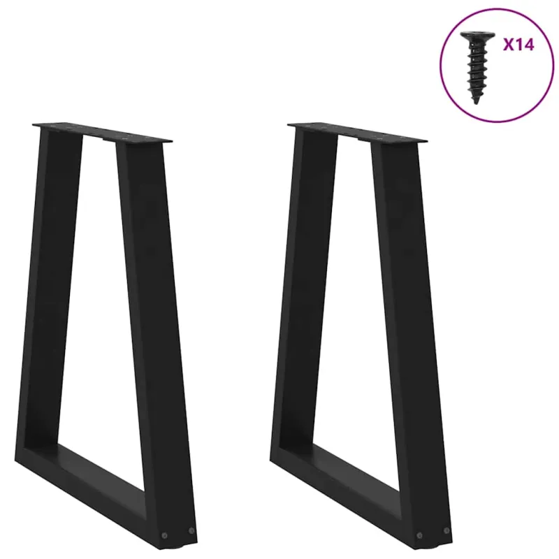 Valgomojo stalo kojelės, V formos, 2 vnt., juodos, 50x(72-73,3) cm, plienas