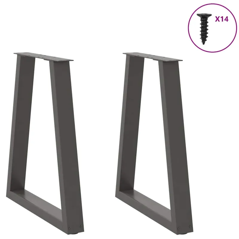Valgomojo stalo kojos, V formos, 2 vnt., antracito spalvos, 50x(72-73,3) cm, plienas
