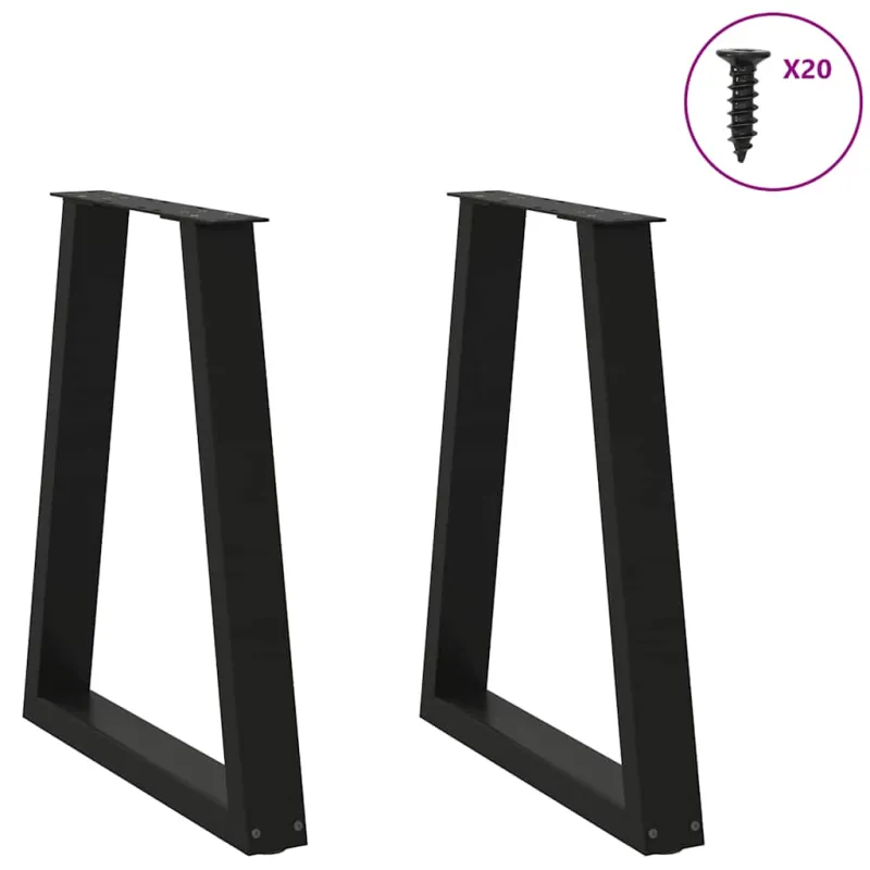 Valgomojo stalo kojelės, 2 vnt., juodos, 60x(72-73,3) cm, plienas, V formos