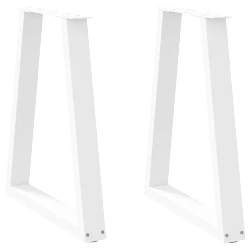Valgomojo stalo kojelės, 2 vnt., baltos, 60x(72-73,3) cm, plienas, V formos