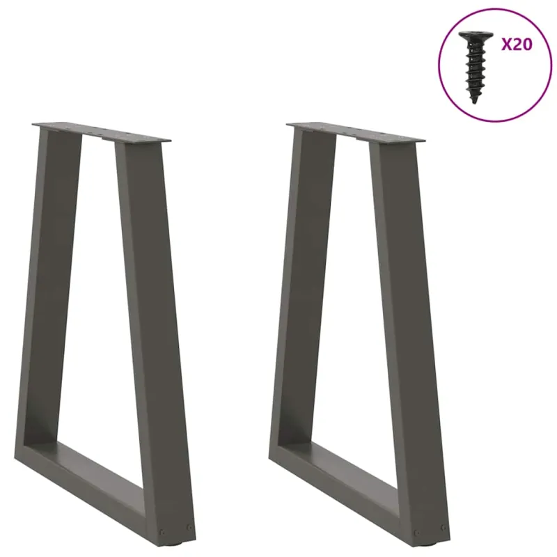 Valgomojo stalo kojos, V formos, 2 vnt., antracito spalvos, 60x(72-73,3) cm, plienas