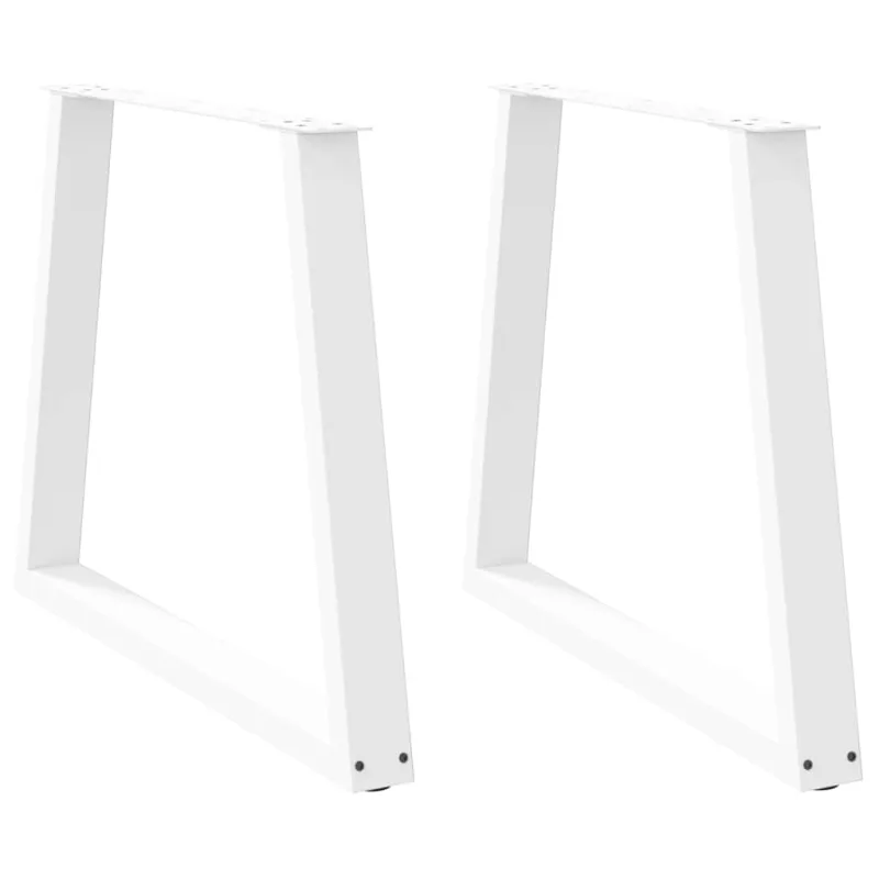 Valgomojo stalo kojelės, 2 vnt., baltos, 70x(72-73,3) cm, plienas, V formos