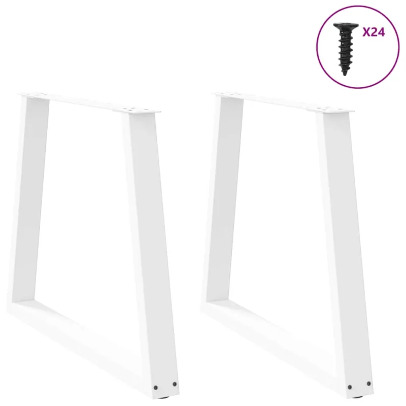Valgomojo stalo kojelės, 2 vnt., baltos, 70x(72-73,3) cm, plienas, V formos