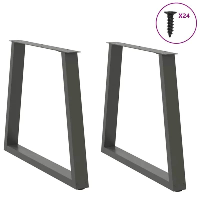 Valgomojo stalo kojos, V formos, 2 vnt., antracito spalvos, 70x(72-73,3) cm, plienas