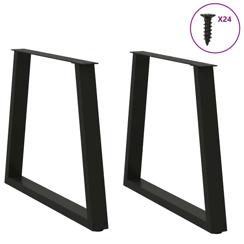 Valgomojo stalo kojelės, V formos, 2 vnt., juodos, 80x(72-73,3) cm, plienas
