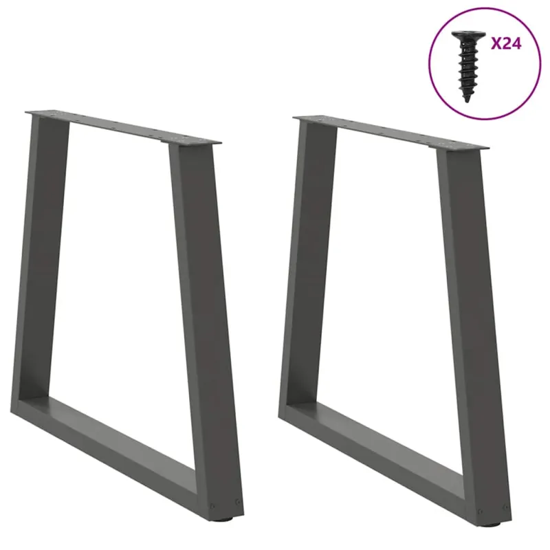 Valgomojo stalo kojos, V formos, 2 vnt., antracito spalvos, 80x(72-73,3) cm, plienas