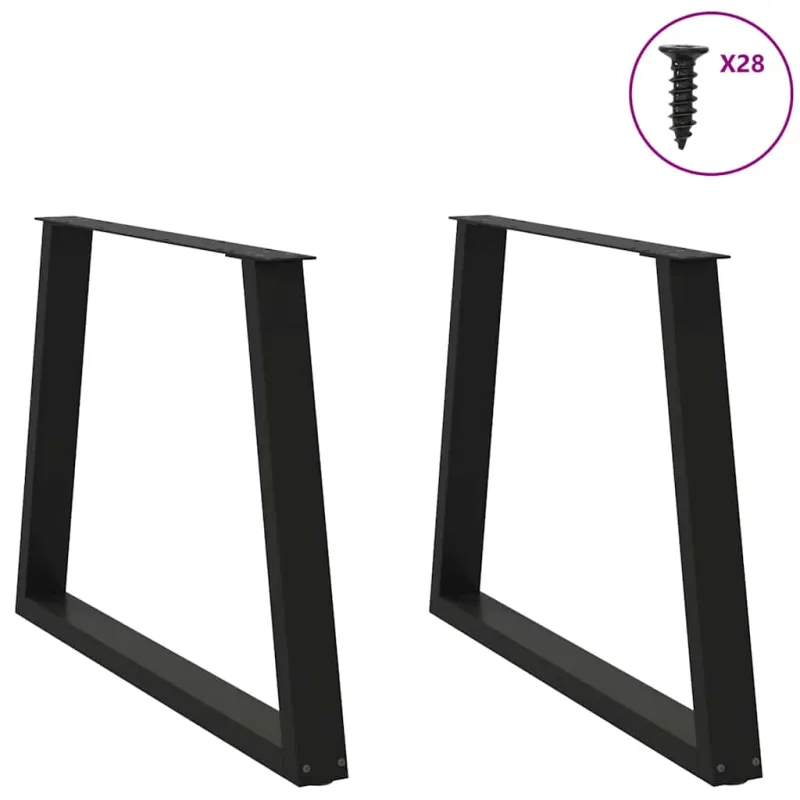 Valgomojo stalo kojelės, V formos, 2 vnt., juodos, 90x(72-73,3) cm, plienas