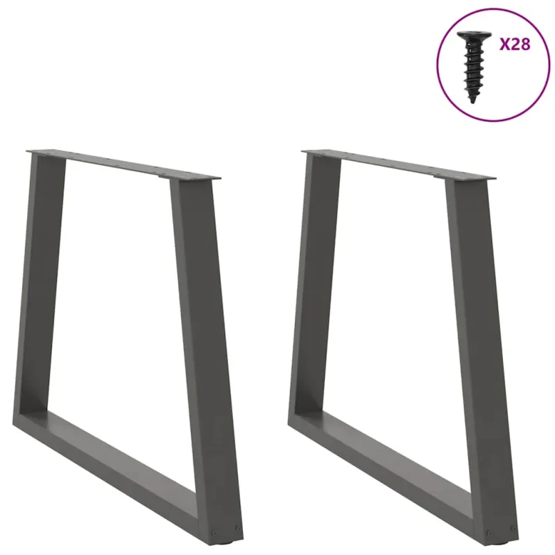 Valgomojo stalo kojos, V formos, 2 vnt., antracito spalvos, 90x(72-73,3) cm, plienas