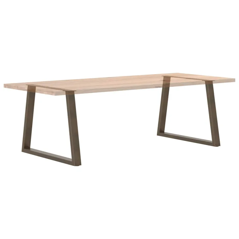 Valgomojo stalo kojelės, V formos, 2 vnt., natūralus plienas, 90x(72-73,3) cm, plienas