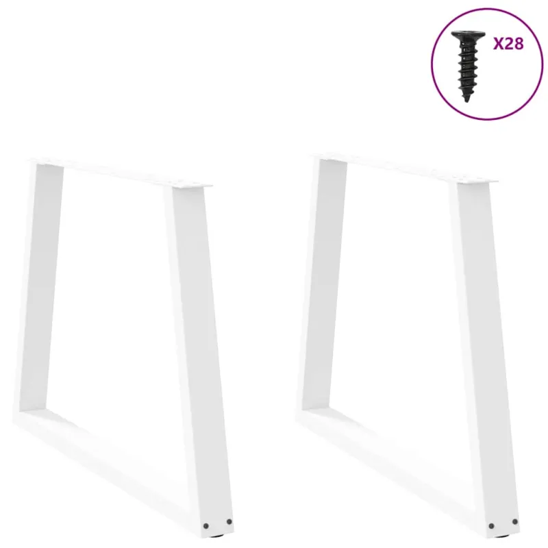 Valgomojo stalo kojelės, V formos, 2 vnt., baltos, 100x(72-73,3) cm, plienas