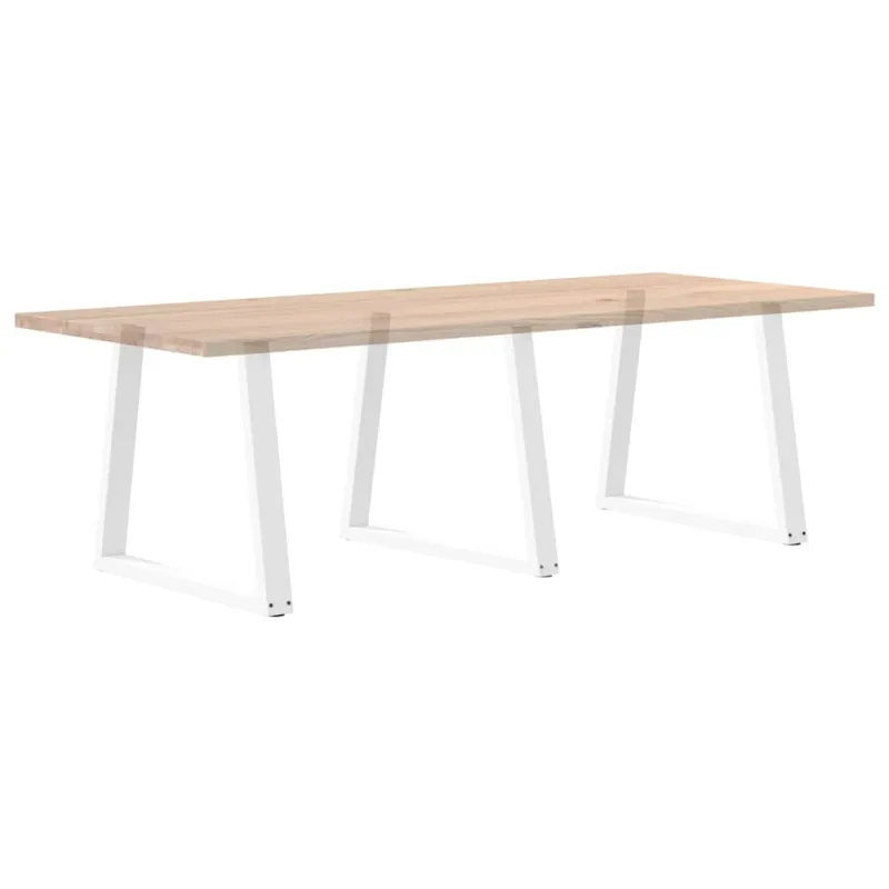 Valgomojo stalo kojelės, 3 vnt., baltos, 70x(72-73,3) cm, plienas, V formos