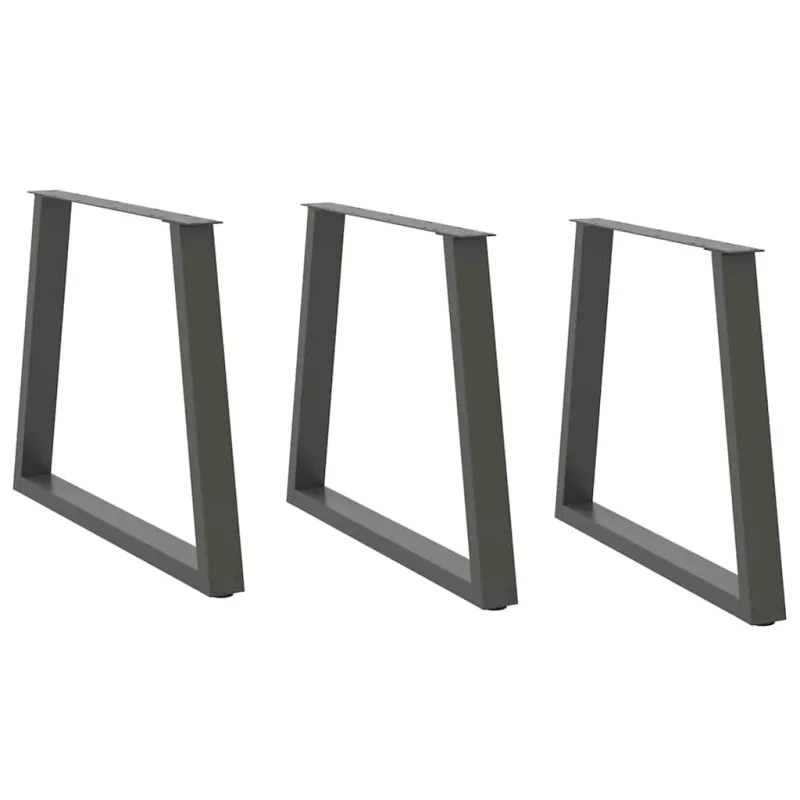 Valgomojo stalo kojos, V formos, 3 vnt., antracito spalvos, 70x(72-73,3) cm, plienas