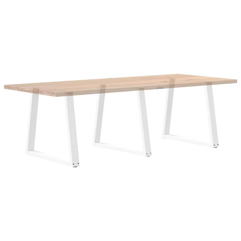Valgomojo stalo kojelės, 3 vnt., baltos, 80x(72-73,3) cm, plienas, V formos