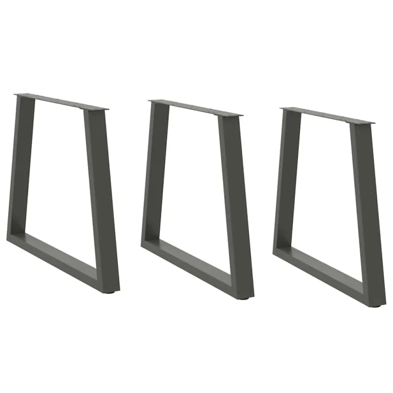Valgomojo stalo kojos, 3 vnt., antracito spalvos, 80x(72-73,3) cm, plienas, V formos