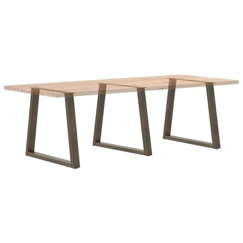 Valgomojo stalo kojelės, V formos, 3 vnt., natūralus plienas, 80x(72-73,3) cm, plienas