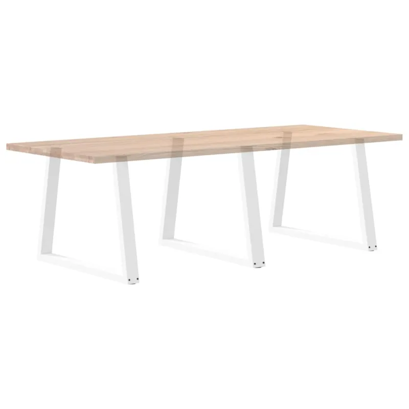 Valgomojo stalo kojelės, 3 vnt., baltos, 90x(72-73,3) cm, plienas, V formos