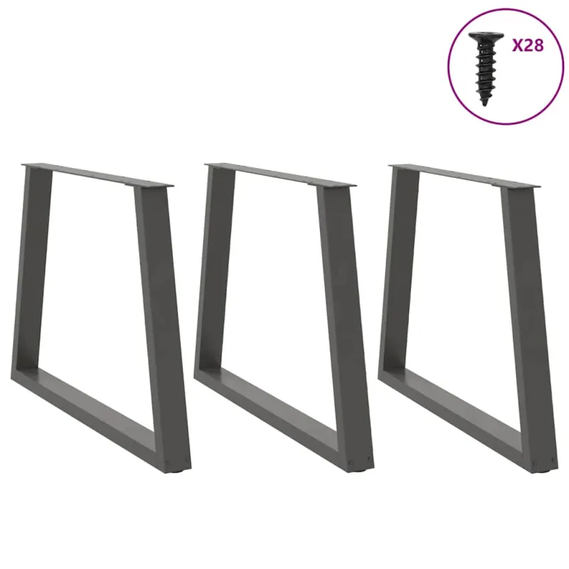 Valgomojo stalo kojos, 3 vnt., antracito spalvos, 90x(72-73,3) cm, plienas