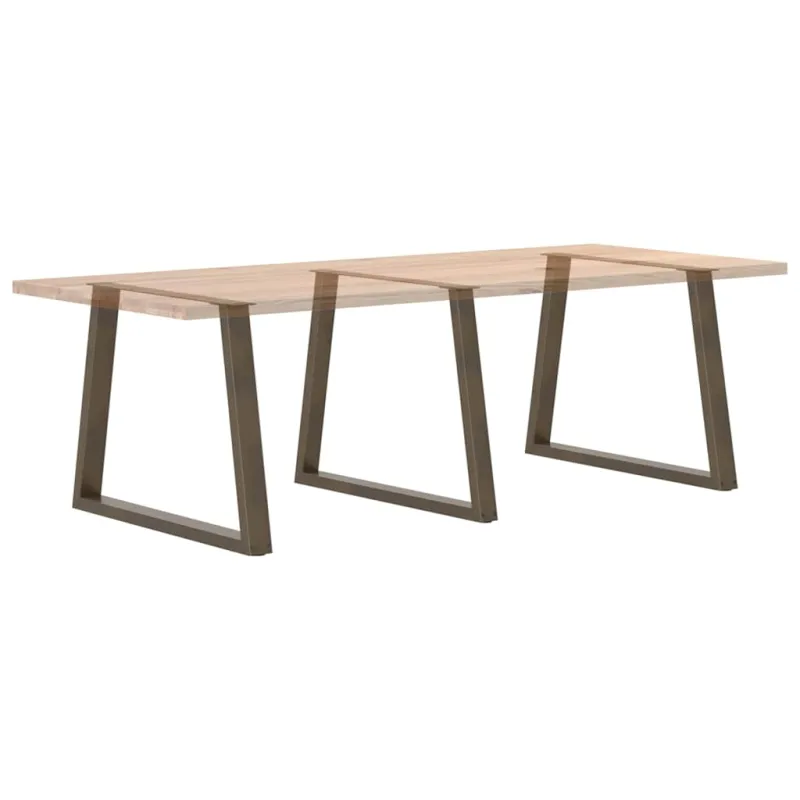 Valgomojo stalo kojelės, V formos, 3 vnt., natūralus plienas, 90x(72-73,3) cm, plienas
