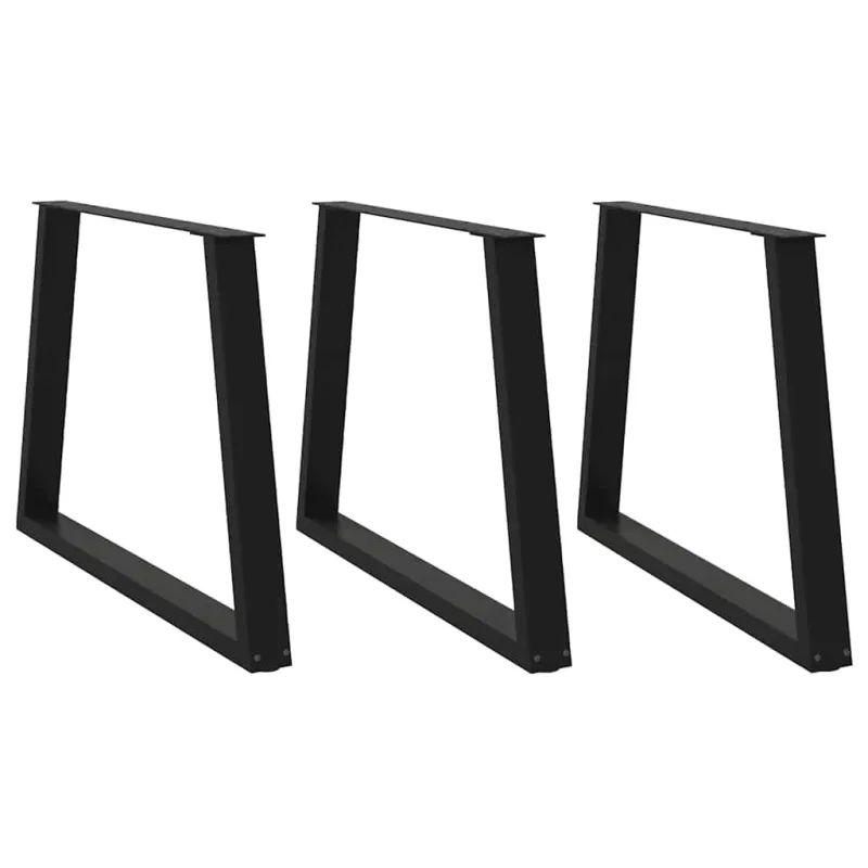 Valgomojo stalo kojos, V formos, 3 vnt., juodos, 100x(72-73,3) cm, plienas