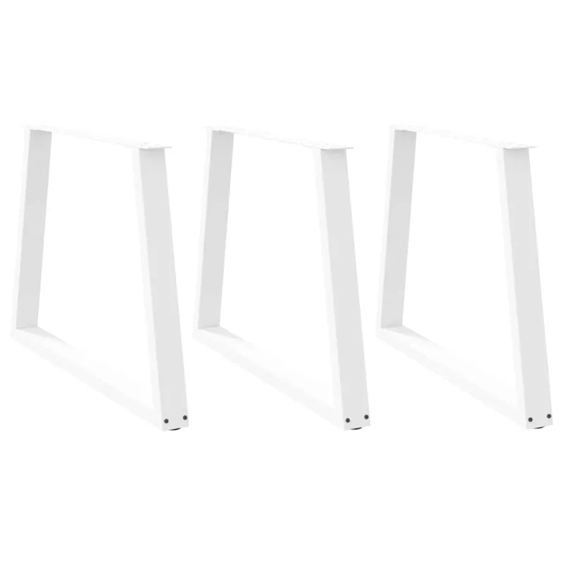 Valgomojo stalo kojelės, V formos, 3 vnt., baltos, 100x(72-73,3) cm, plienas