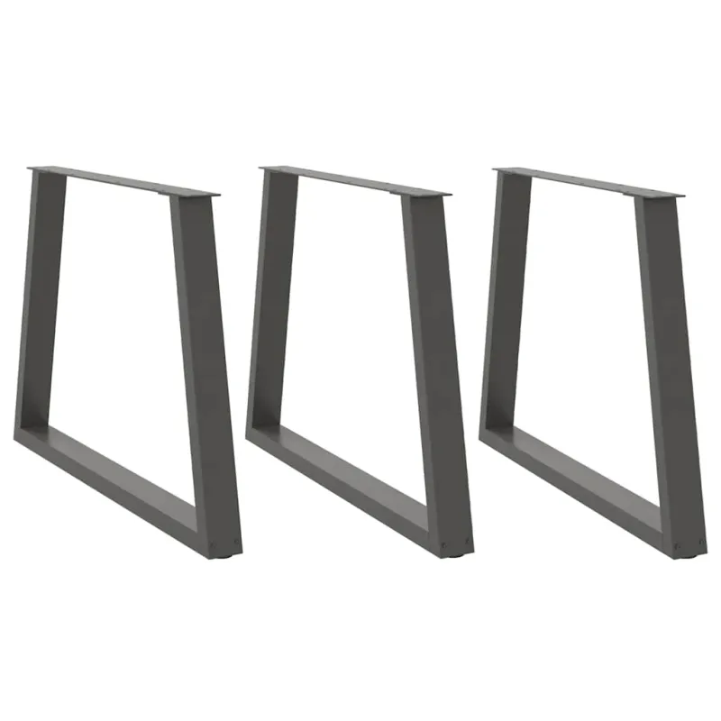 Valgomojo stalo kojos, V formos, 3 vnt., antracito spalvos, 100x(72-73,3) cm, plienas