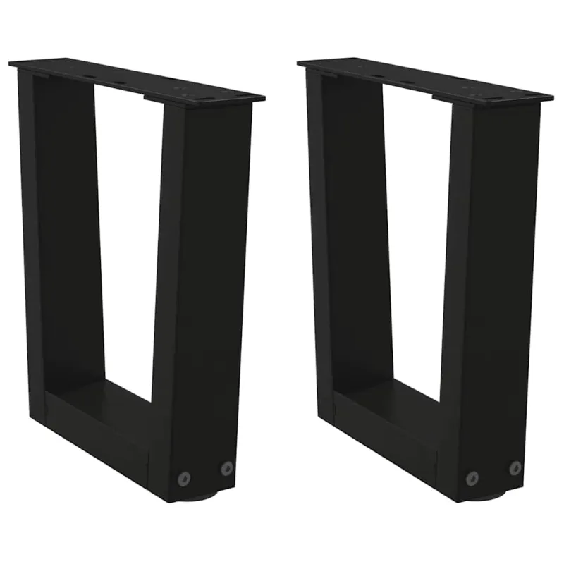 Kavos staliuko kojelės, V formos, 2 vnt., juodos, 30x(30-31,3) cm, plienas
