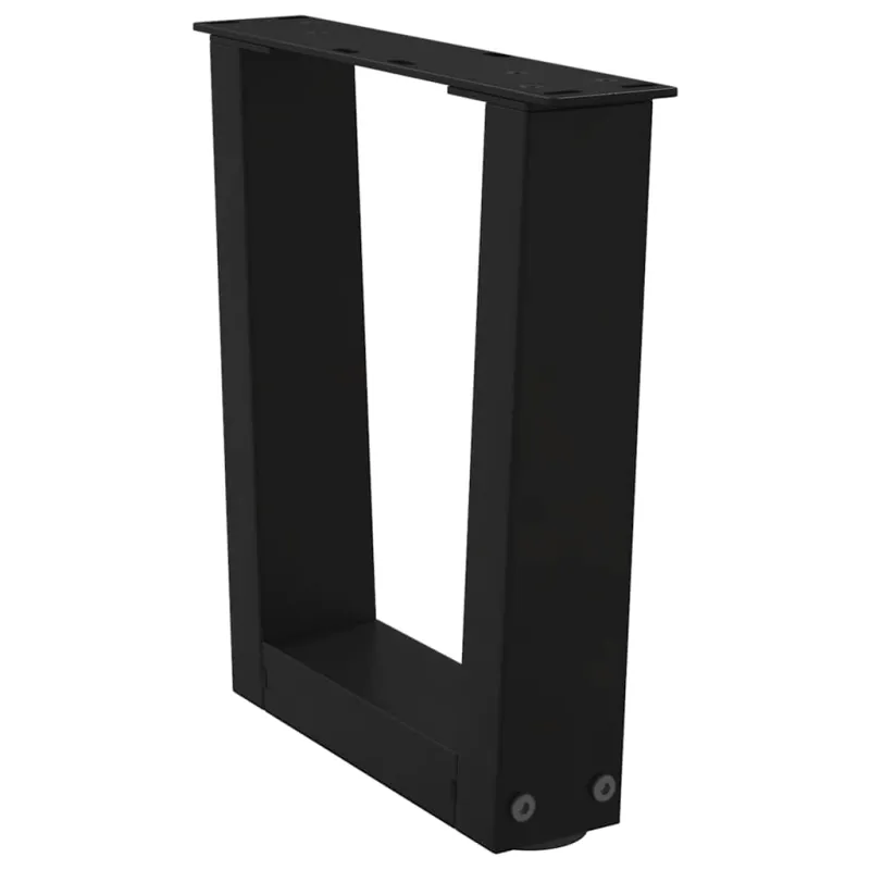 Kavos staliuko kojelės, V formos, 2 vnt., juodos, 30x(30-31,3) cm, plienas