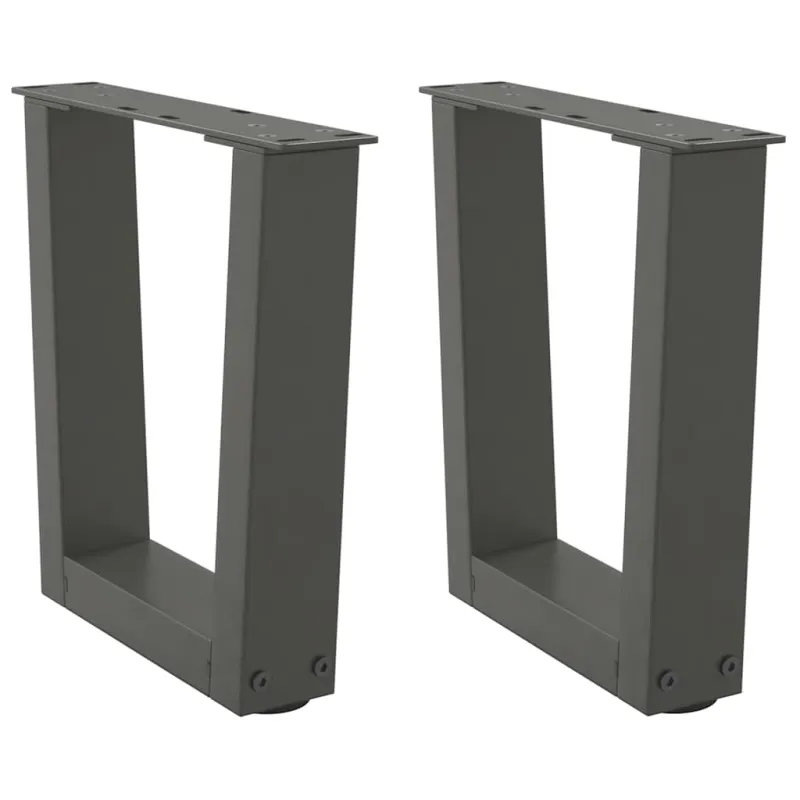 Kavos staliuko kojelės, V formos, 2 vnt., antracito spalvos, 30x(30-31,3) cm, plienas