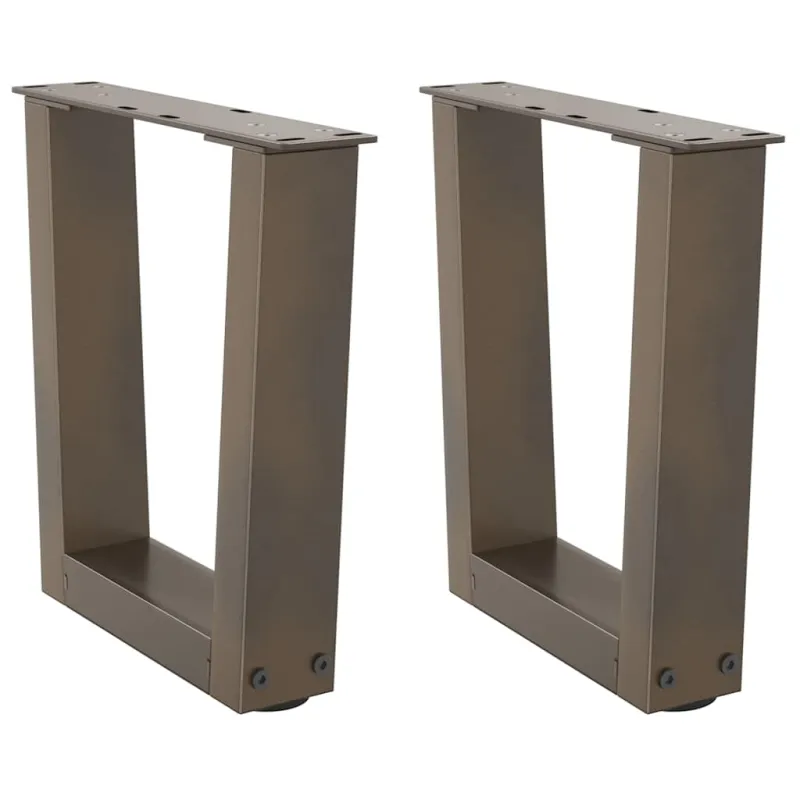 Kavos staliuko kojelės, V formos, 2 vnt., natūralus plienas, 30x(30-31,3) cm, plienas