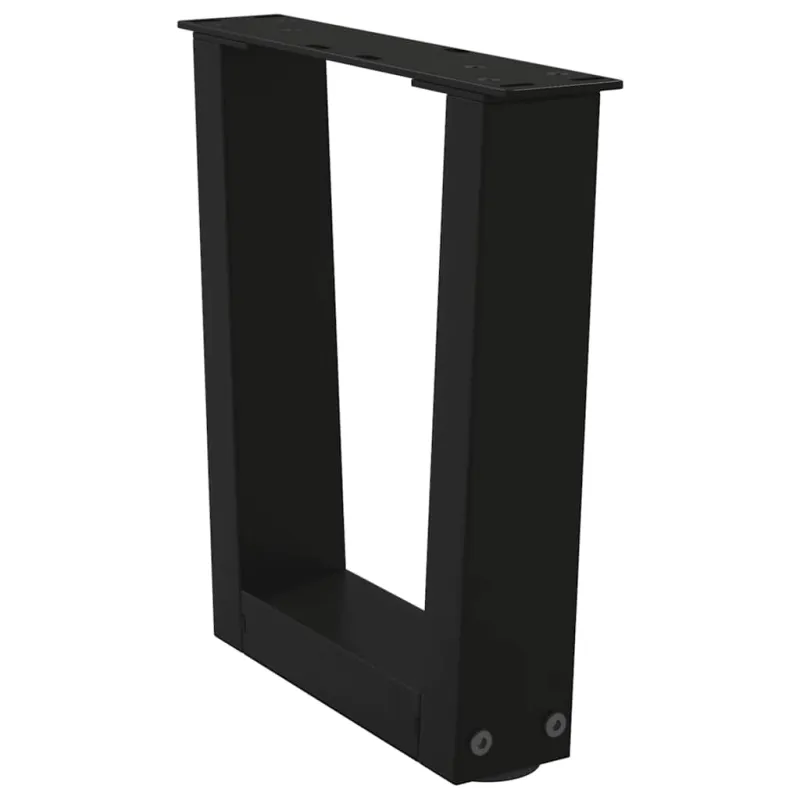 Kavos staliuko kojelės, V formos, 2 vnt., juodos, 40x(30-31,3) cm, plienas
