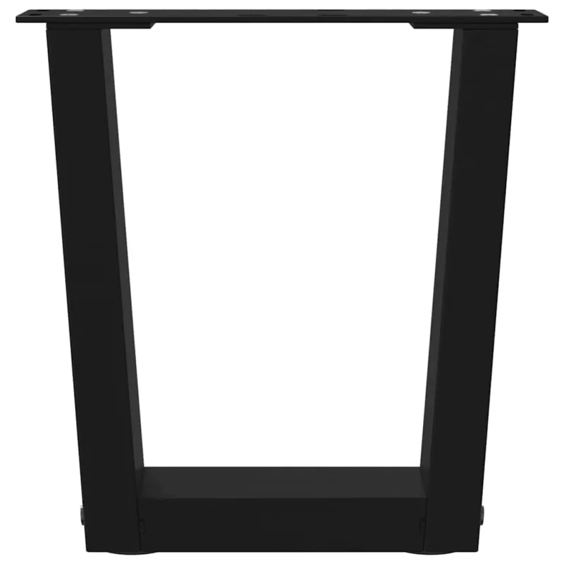 Kavos staliuko kojelės, V formos, 2 vnt., juodos, 40x(30-31,3) cm, plienas
