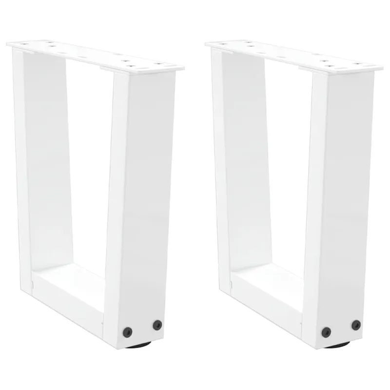Kavos staliuko kojelės, V formos, 2 vnt., baltos, 40x(30-31,3) cm, plienas