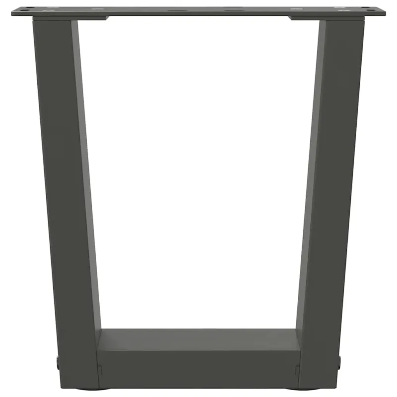 Kavos staliuko kojelės, V formos, 2 vnt., antracito spalvos, 40x(30-31,3) cm, plienas