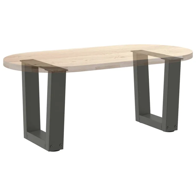 Kavos staliuko kojelės, V formos, 2 vnt., antracito spalvos, 40x(30-31,3) cm, plienas