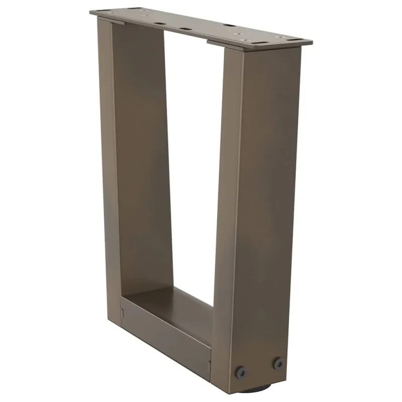 Kavos staliuko kojelės, V formos, 2 vnt., natūralus plienas, 40x(30-31,3) cm, plienas