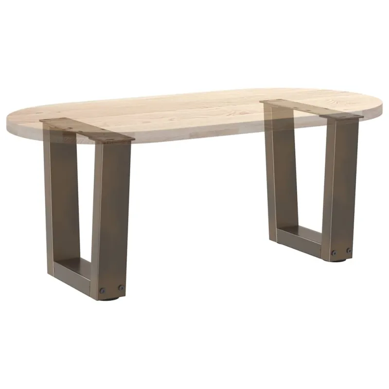 Kavos staliuko kojelės, V formos, 2 vnt., natūralus plienas, 40x(30-31,3) cm, plienas