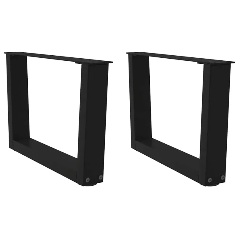 Kavos staliuko kojelės, V formos, 2 vnt., juodos, 50x(30-31,3) cm, plienas