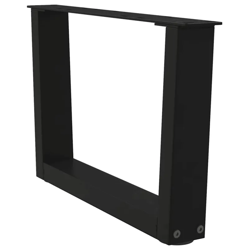 Kavos staliuko kojelės, V formos, 2 vnt., juodos, 50x(30-31,3) cm, plienas