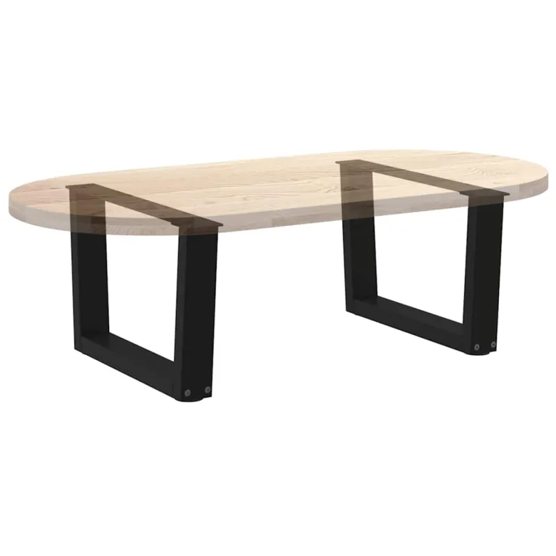 Kavos staliuko kojelės, V formos, 2 vnt., juodos, 50x(30-31,3) cm, plienas